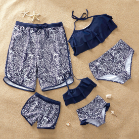 Mosaic Shark Print Family Matching Swimwear Sets