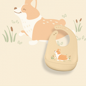 Waterproof Silica-gel Cartoon Animal Print Bibs Set for Baby