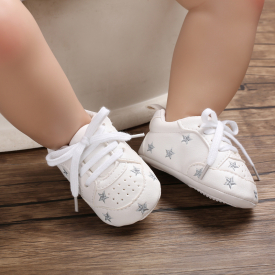 Baby / Toddler Valentine Pretty Stars Embroidery Solid Prewalker Shoes (Various colors)