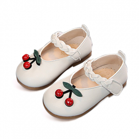 Toddler Girl Stylish Cherry Decor Solid Velcro Shoes (Various colors)