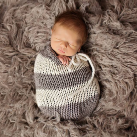 Knitting Striped Baby Photography Prop Sleeping Bag (not Include Headband )