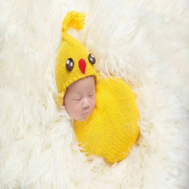 Lovely Chick Design Baby Photography Prop Wrap and Hat Set