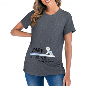 Casual Letter Print Short-sleeve Maternity Tee