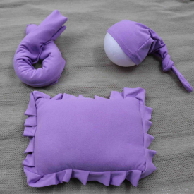 3-piece Lovely Baby Photography Prop Hat Wrap and Pillow Set