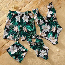 Floral Print Matching Swimsuits