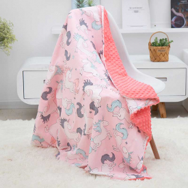 Cartoon Animal Print Cotton Baby Skin-friendly Cotton Swaddle Blanket