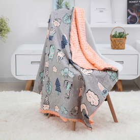 Cartoon Animal Print Cotton Baby Skin-friendly Cotton Swaddle Blanket