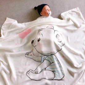 Cartoon Animal Print Cotton Baby Softness Breathable Blanket