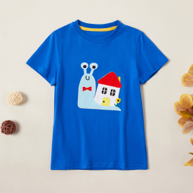 Casual Cartoon Animal Snail Print Short-sleeve Tee