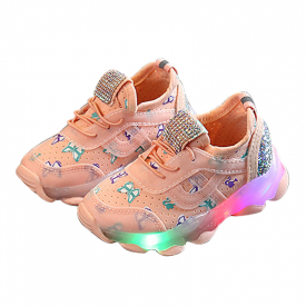 Toddler / Kid Butterfly Allover LED Athletic Shoes