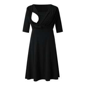 Casual Solid Short-sleeve Nursing Dress