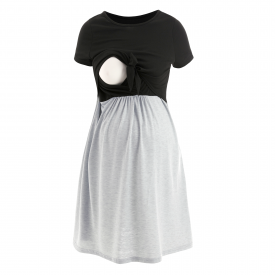 Maternity Nursing Tie Bow Short-sleeve Dress
