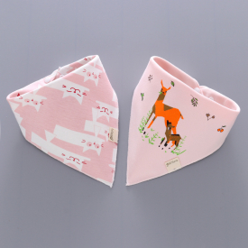 2-pack Cute Cartoon Flamingo Print Bibs Set for Baby