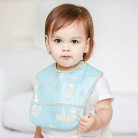 Cartoon Animal Print Waterproof Removable Cotton Baby Bibs