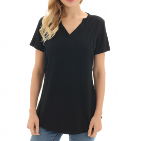 Casual Solid Short-sleeve Nursing Tee