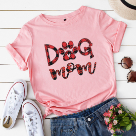 Casual Letter Printed Short-sleeve Tee For women