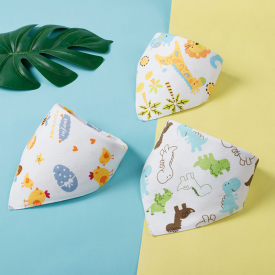 3-piece Cotton Cute  Cartoon Print Bibs for Baby