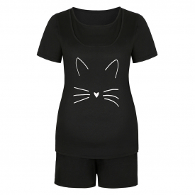 Casual Print Short-sleeve Nursing Pajamas