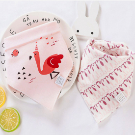 2-pack Cute Cartoon Flamingo Print Bibs Set for Baby