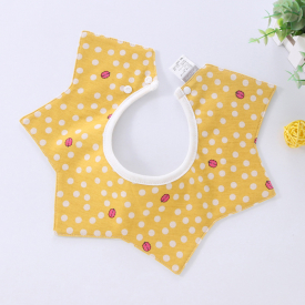 1-piece Colorful Babe Cartoon Print Rotatable Cotton Bibs