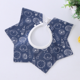 1-piece Colorful Babe Cartoon Print Rotatable Cotton Bibs