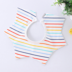 1-piece Colorful Babe Cartoon Print Rotatable Cotton Bibs