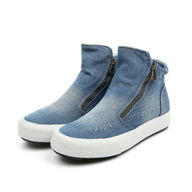 M.GENERAL Denim High Top Zipper Casual Shoes