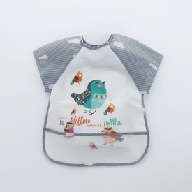 Baby Cartoon Short Sleeve Eco Friendly Waterproof Washable Clothing For Baby Feeding