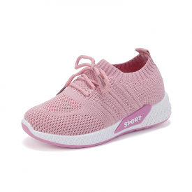 Toddler / Kids Breathable Net Surface Lace-up Solid Sneakers