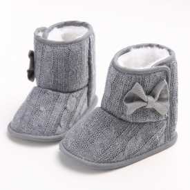 Baby / Toddler Bowknot Decor Knitted Fluffy Boots