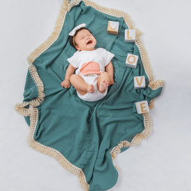 Spring Summer Newborn Tassel Swaddle Wrap Blanket Cotton Baby Blankets Bath Cloth