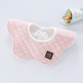 Soft Round Baby Bibs Cotton Burp 360 Degree Cloths Pink Infant Baby Care Use