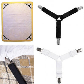 4 Pcs Adjustable Bed Sheet Fastener and 3 Way Mattress Cover Holder Fasteners