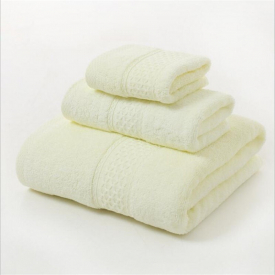 3PCS Set 100% Cotton Solid Bath Towel, Hand Towel, and Washcloth