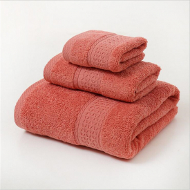 3PCS Set 100% Cotton Solid Bath Towel, Hand Towel, and Washcloth