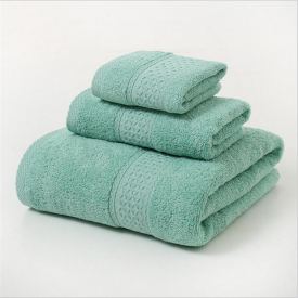 3PCS Set 100% Cotton Solid Bath Towel, Hand Towel, and Washcloth