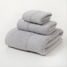 3PCS Set 100% Cotton Solid Bath Towel, Hand Towel, and Washcloth