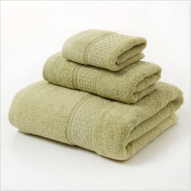 3PCS Set 100% Cotton Solid Bath Towel, Hand Towel, and Washcloth