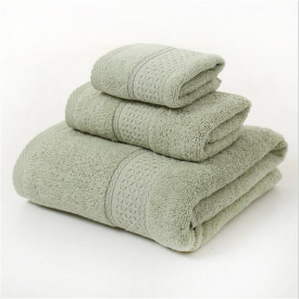 3PCS Set 100% Cotton Solid Bath Towel, Hand Towel, and Washcloth