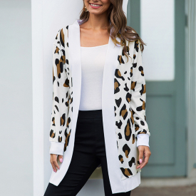 casual Leopard long Coats