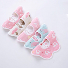 5-pcs Baby Bibs 360 Rotating Muslin Cotton Infant Saliva Bibs Cute Baby Gauze Bibs Infant