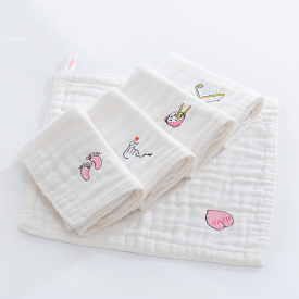 5 pcs Cartoon Soft Baby Burp Cotton Gauze Bibs Burp Cloths Saliva Towel Feeding Bips