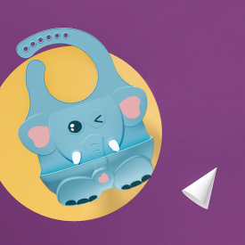 Cartoon Elephant Cute Silicone baby Bibs Toddler saliva pocket super soft Waterproof Bibs Adjustable Baby Aprons Bibs