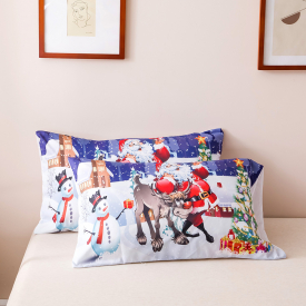 Christmas Cartoon Printed Quilts Summer Thin Air-conditioned Comforter Queen Size Colcha Duvets Single Bed