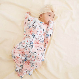 2 Pcs Baby Cotton Floral Swaddle Blankets Hat Soft Sleeping Blanket Wrap Set Newborn Baby Bedding Blanket