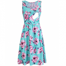 Graceful Allover Sleeveless Nursing Dress
