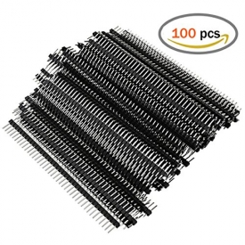 100pcs Male Header Pins, Lystaii Straight Single Row 40 Pin 0.1 Inch (2.54mm) Male Pin Header Connector PCB Board Pin Connector Electronic Component Raw Materials
