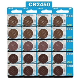 JOOBEF CR2450 Lithium 3V Battery, Electronic Coin Cell Button for Toys Calculators Watches (20 Pcs)