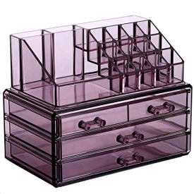 Ikee Design Purple Jewelry & Cosmetic Storage Display Boxes Two Pieces Set.