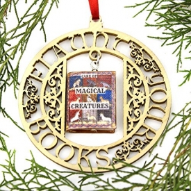 CARE OF MAGICAL CREATURES School of Magic Mini Book FRAMED Home Decor Ornament by Book Beads